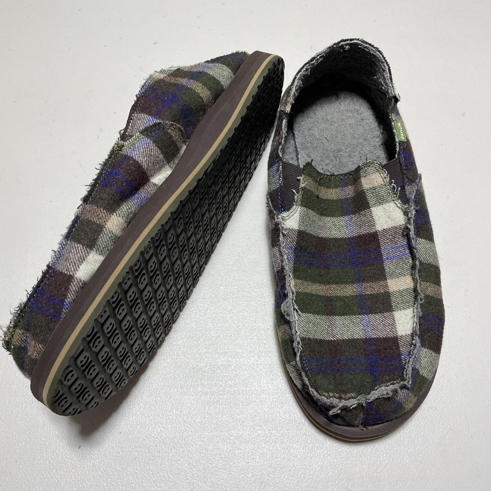Sanuk 13 Plaid Sidewalk Surfer St Plaid Chill Fleece-Lined Slippers House‎ Shoes